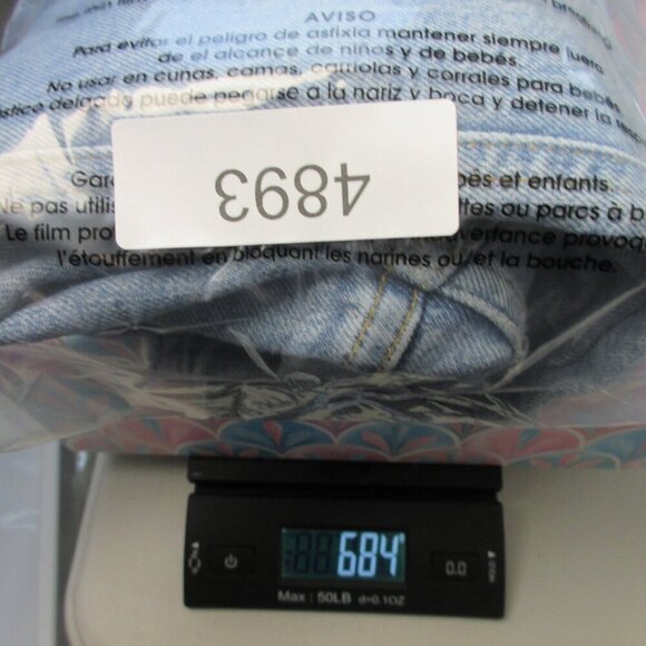 Agolde Riley High Rise Straight Crop Women 31 Blue Cotton Viscose Ripped 684 - Picture 4 of 14